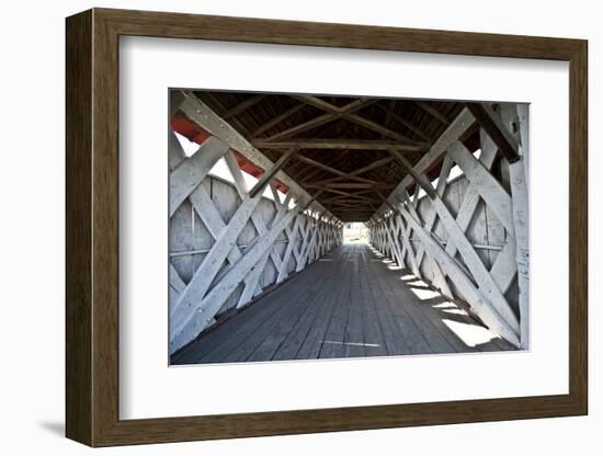 USA, Iowa, St. Charles, Imes Covered Bridge-Bernard Friel-Framed Photographic Print