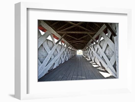 USA, Iowa, St. Charles, Imes Covered Bridge-Bernard Friel-Framed Photographic Print