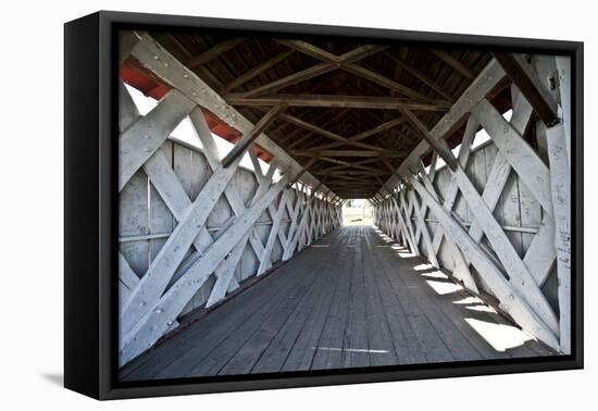 USA, Iowa, St. Charles, Imes Covered Bridge-Bernard Friel-Framed Premier Image Canvas