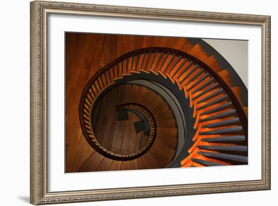 USA, Kentucky, Pleasant Hill, Spiral Staircase at the Shaker Village-Joanne Wells-Framed Photographic Print