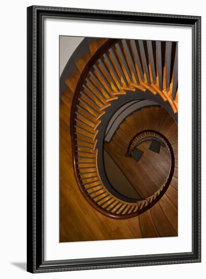 USA, Kentucky, Pleasant Hill, Spiral Staircase at the Shaker Village-Joanne Wells-Framed Photographic Print