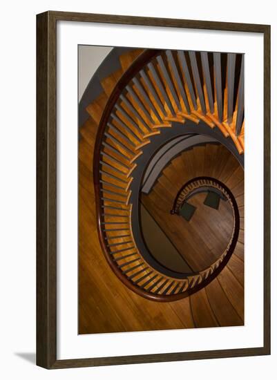 USA, Kentucky, Pleasant Hill, Spiral Staircase at the Shaker Village-Joanne Wells-Framed Photographic Print