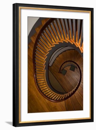 USA, Kentucky, Pleasant Hill, Spiral Staircase at the Shaker Village-Joanne Wells-Framed Photographic Print