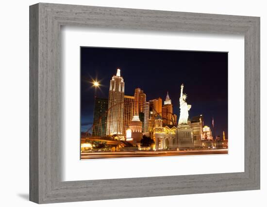 USA, Las Vegas, Hotel 'New York New York', Evening Light-Catharina Lux-Framed Photographic Print