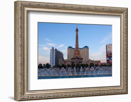 USA, Las Vegas, Water Show, Hotel 'Paris Las Vegas', Eiffel Tower-Catharina Lux-Framed Photographic Print