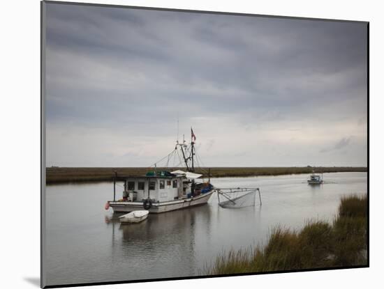 USA, Louisiana, Dulac, Bayou Fishing Boat by Lake Boudreaux-Walter Bibikow-Mounted Photographic Print