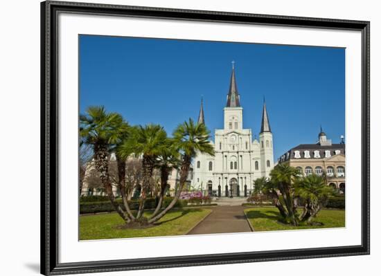 USA, Louisiana, New Orleans, French Quarter, Jackson Square, Saint Louis Cathedral-Bernard Friel-Framed Premium Photographic Print