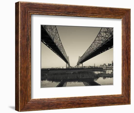 USA, Louisiana, New Orleans, Greater New Orleans Bridge and Mississippi River-Walter Bibikow-Framed Photographic Print