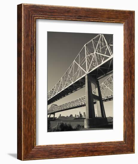 USA, Louisiana, New Orleans, the Greater New Orleans Bridge and Mississippi River-Walter Bibikow-Framed Photographic Print