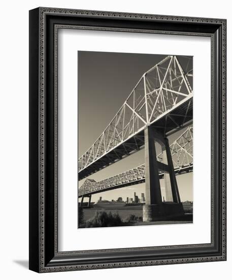 USA, Louisiana, New Orleans, the Greater New Orleans Bridge and Mississippi River-Walter Bibikow-Framed Photographic Print