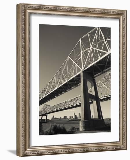 USA, Louisiana, New Orleans, the Greater New Orleans Bridge and Mississippi River-Walter Bibikow-Framed Photographic Print