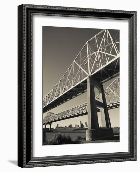 USA, Louisiana, New Orleans, the Greater New Orleans Bridge and Mississippi River-Walter Bibikow-Framed Photographic Print