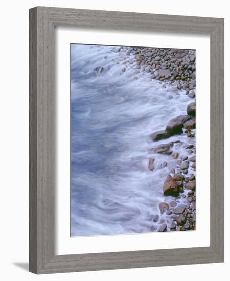 USA, Maine, Acadia National Park, Rocky Shoreline and Incoming Tide Near Thunder Hole-John Barger-Framed Photographic Print