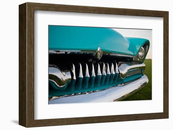 USA, Maine, Auburn. Detail of antique car grill at a car show.-Jaynes Gallery-Framed Photographic Print