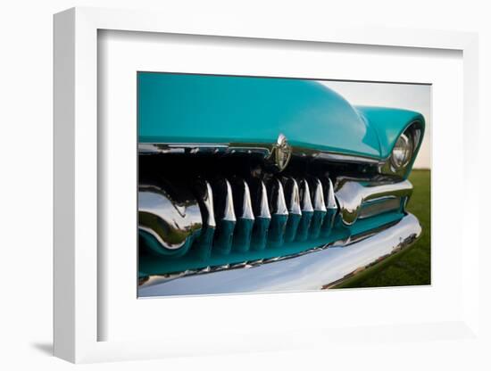 USA, Maine, Auburn. Detail of antique car grill at a car show.-Jaynes Gallery-Framed Photographic Print