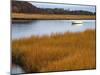 USA, Maine. Boat Anchored in Mousam River-Steve Terrill-Mounted Photographic Print