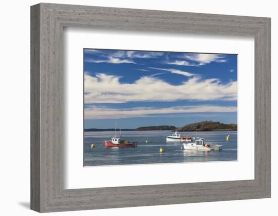 USA, Maine, Lubec. Fishing boats in Lubec Harbor-Walter Bibikow-Framed Photographic Print
