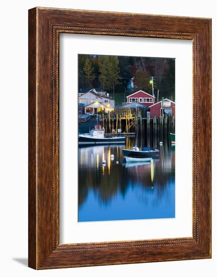 USA, Maine, Mount Desert. Bernard Harbor Reflections at Twilight-Jaynes Gallery-Framed Photographic Print