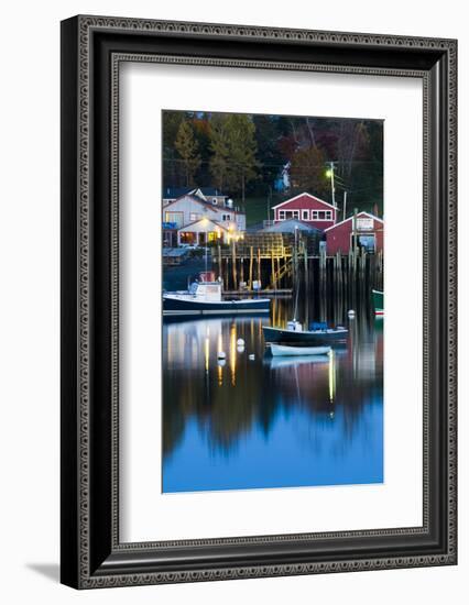 USA, Maine, Mount Desert. Bernard Harbor Reflections at Twilight-Jaynes Gallery-Framed Photographic Print