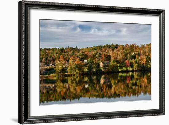 USA, Maine, Norway. Lake Pennasseewassee in Autumn Foliage-Bill Bachmann-Framed Photographic Print