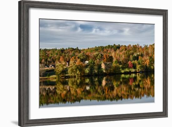 USA, Maine, Norway. Lake Pennasseewassee in Autumn Foliage-Bill Bachmann-Framed Photographic Print