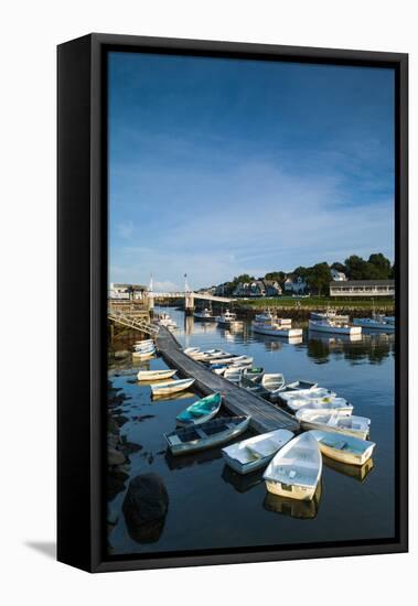 USA, Maine, Ogunquit, Perkins Cove, Boat Harbor-Walter Bibikow-Framed Premier Image Canvas