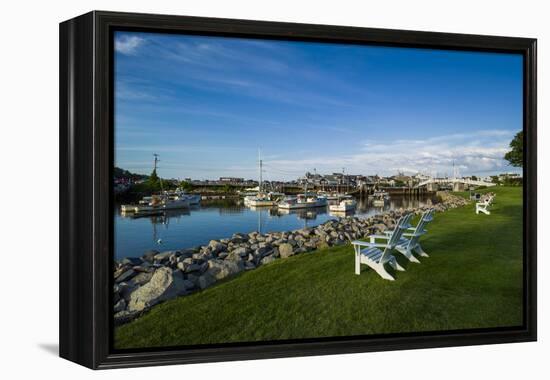 USA, Maine, Ogunquit, Perkins Cove, Boat Harbor-Walter Bibikow-Framed Premier Image Canvas