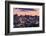 USA, Maine, Portland, skyline from Munjoy Hill at dusk-Walter Bibikow-Framed Photographic Print