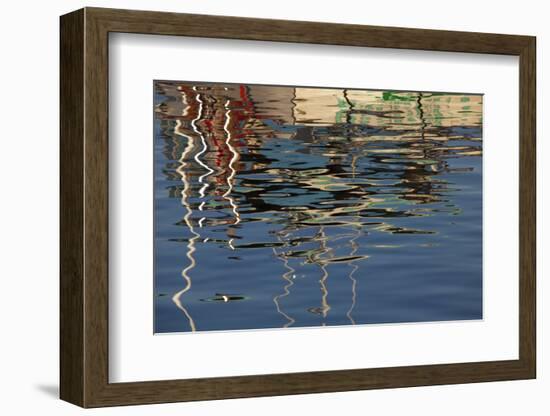 USA, Maine, Reflections of a Lobster Boat at Bass Harbor-Joanne Wells-Framed Photographic Print