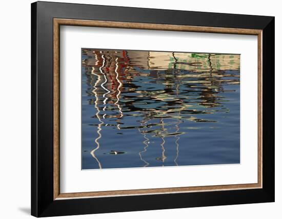 USA, Maine, Reflections of a Lobster Boat at Bass Harbor-Joanne Wells-Framed Photographic Print