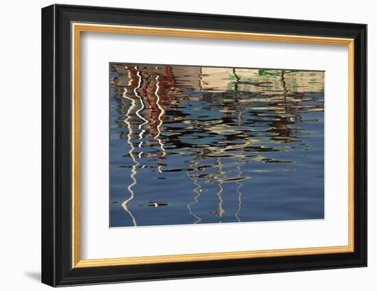 USA, Maine, Reflections of a Lobster Boat at Bass Harbor-Joanne Wells-Framed Photographic Print