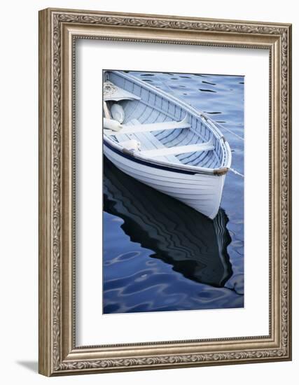 USA, Maine, Rockport, Dinghy Moored at Dock-Ann Collins-Framed Photographic Print