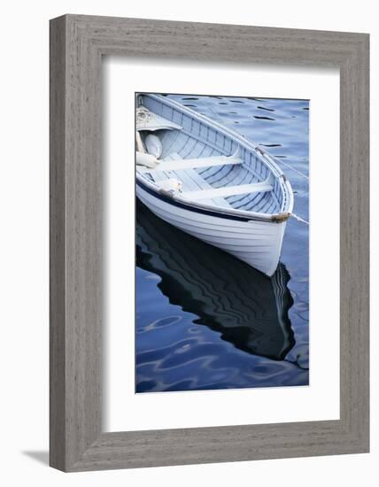 USA, Maine, Rockport, Dinghy Moored at Dock-Ann Collins-Framed Photographic Print