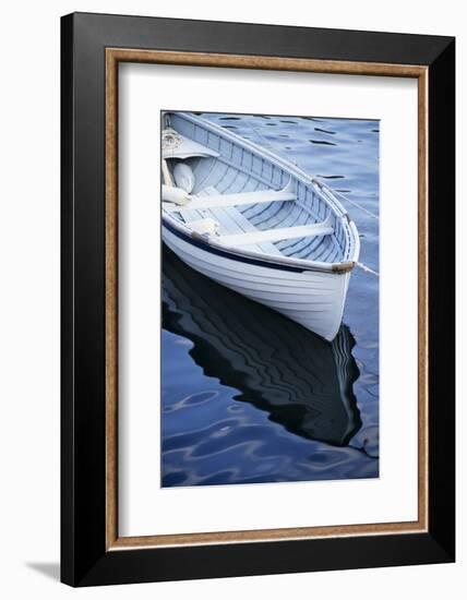 USA, Maine, Rockport, Dinghy Moored at Dock-Ann Collins-Framed Photographic Print