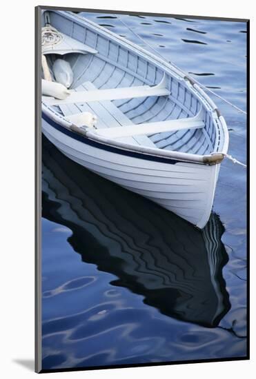 USA, Maine, Rockport, Dinghy Moored at Dock-Ann Collins-Mounted Photographic Print