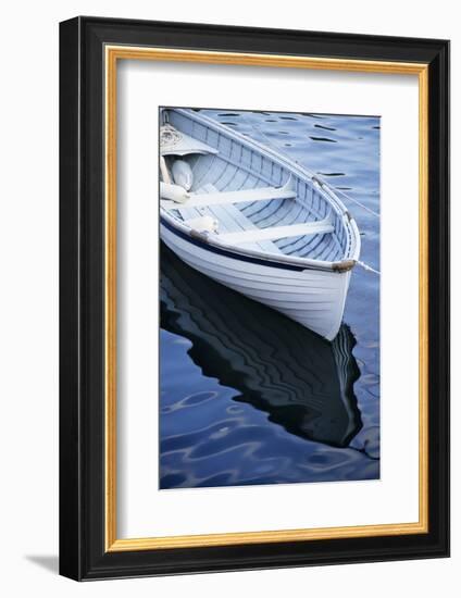 USA, Maine, Rockport, Dinghy Moored at Dock-Ann Collins-Framed Photographic Print