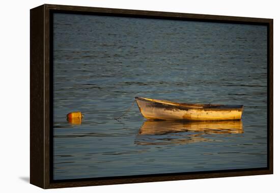USA, Maine, Small Row Boat Anchored at Bar Harbor-Joanne Wells-Framed Premier Image Canvas