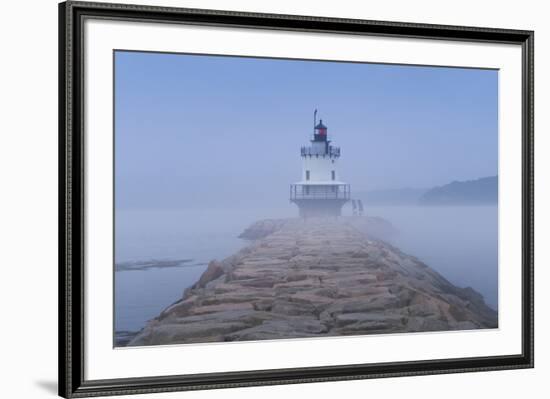 USA, Maine, South Portland, Spring Point Ledge Lighthouse in fog-Walter Bibikw-Framed Photographic Print