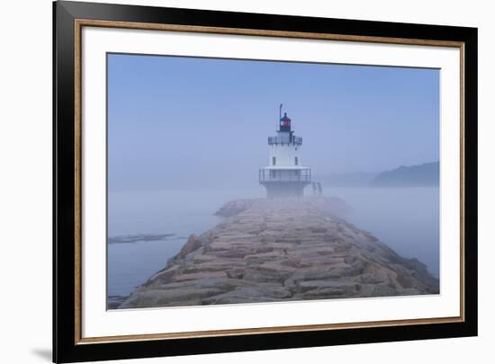 USA, Maine, South Portland, Spring Point Ledge Lighthouse in fog-Walter Bibikw-Framed Photographic Print