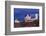 USA, Maine, York Beach, Nubble Light Lighthouse with Christmas decorations at dusk-Walter Bibikow-Framed Photographic Print