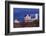 USA, Maine, York Beach, Nubble Light Lighthouse with Christmas decorations at dusk-Walter Bibikow-Framed Photographic Print