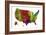 USA Map Clr 1-Marlene Watson-Framed Giclee Print