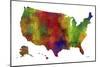 USA Map Clr 1-Marlene Watson-Mounted Giclee Print