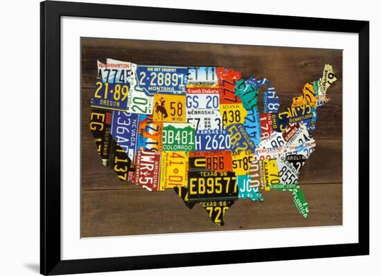 USA Map II-Aaron Foster-Framed Art Print