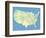 Usa Map With Names Of States And Cities-IndianSummer-Framed Premium Giclee Print