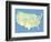 Usa Map With Names Of States And Cities-IndianSummer-Framed Premium Giclee Print