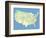 Usa Map With Names Of States And Cities-IndianSummer-Framed Premium Giclee Print