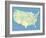 Usa Map With Names Of States And Cities-IndianSummer-Framed Art Print