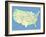 Usa Map With Names Of States And Cities-IndianSummer-Framed Art Print