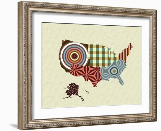 USA Map-Lanre Adefioye-Framed Giclee Print